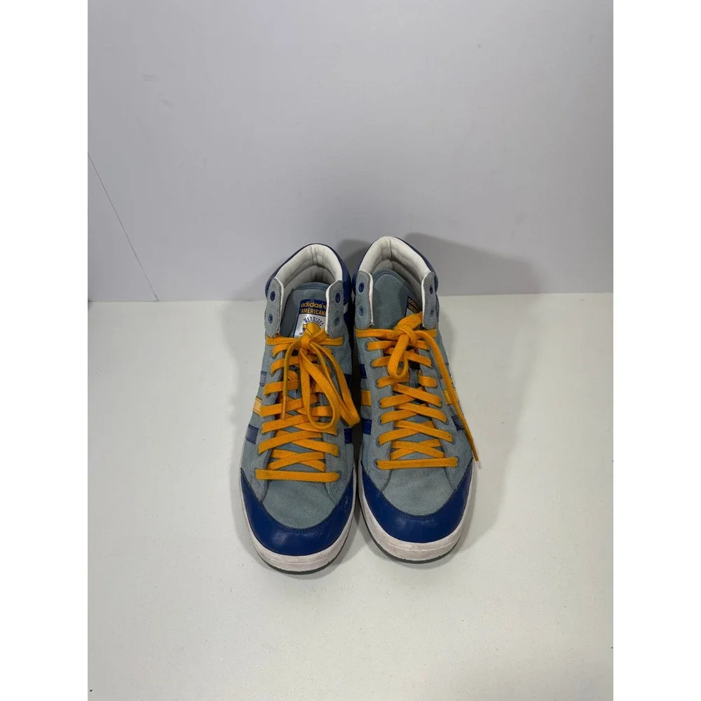 Adidas Americana Hi Golden‎ State Warriors Blue Yellow Suede High Top Sneakers